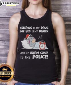 Funny tank top design featuring 'Nice Sleeping Is My Drug' slogan, perfect for sleep lovers and humor enthusiasts.