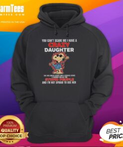 Alt Text: Snoopy holding a bat with blazing fire, wearing hoodie 'You can't scare me, I have a crazy daughter with anger issues.'