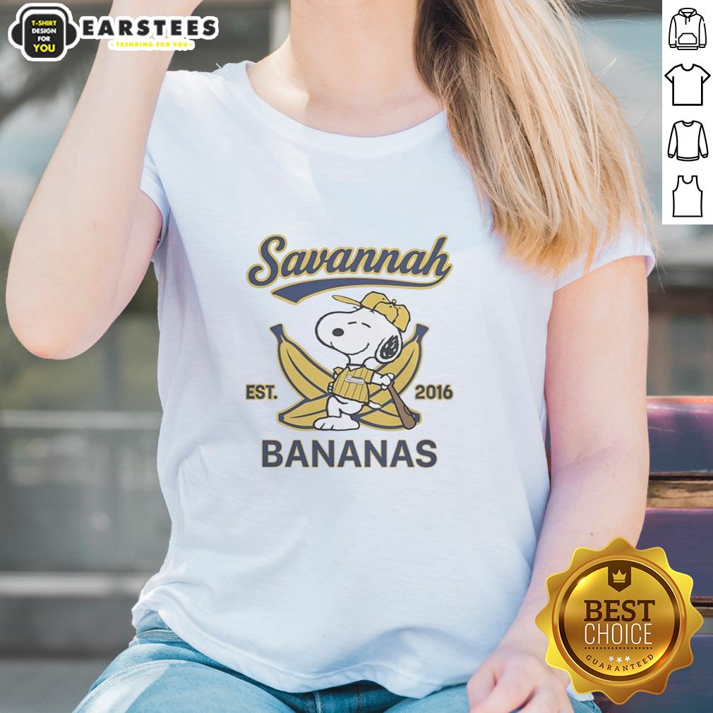 nice-snoopy-lying-on-banana-with-savannah-bananas-outfit-est-2016-ladies-tee Alt Text: Snoopy lying on a banana, wearing a Savannah Bananas outfit, featured on a ladies tee from Est. 2016.