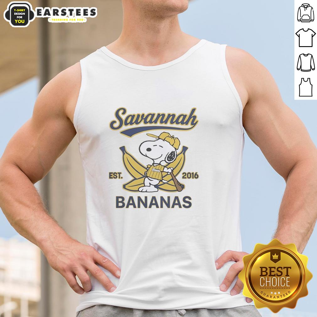 nice-snoopy-lying-on-banana-with-savannah-bananas-outfit-est-2016-tank-top Alt Text: Snoopy lying on a banana, wearing a Savannah Bananas outfit, with 'Est. 2016' tank top, showcasing a fun summer vibe.