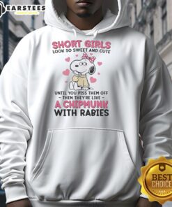 Alt Text: Cute Snoopy wearing a pink bow on a hoodie, showcasing sweet and playful girls' fashion. Perfect for fun outfits!