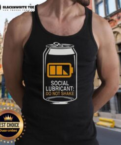 Nice Social Lubricant Beer Do Not Shake tank top featuring a fun graphic design, perfect for beer lovers.