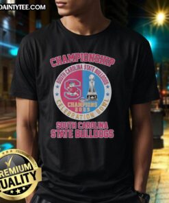 South Carolina State Bulldogs Celebration Bowl Champions 2025 circle logo t-shirt, showcasing team pride and victory.