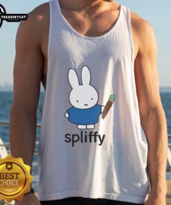 Cute bunny graphic on a Nice Spliffy Bunny Tank Top, perfect for casual wear and animal lovers. Ideal for summer outfits.