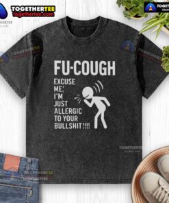 Funny washed t-shirt featuring a stickman graphic with the phrase 'Allergic to Your Bullshit' - perfect for casual wear.