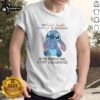 Cartoon T-shirt featuring Nice Stitch with the text 'I Am Sweet Lovable Kind Shy And Innocent' in playful design.