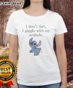 Funny 'I Don't Fart, I Giggle' ladies tee by Nice Stitch, featuring a playful design for humorous fashion lovers.