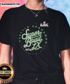 Nice Super Bowl LX Seattle Seahawks 2025 NFC logo ladies tee featuring vibrant team colors and stylish design.