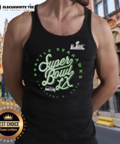 2025 NFC Logo Tank Top featuring the Seattle Seahawks for Super Bowl LX, perfect for game day attire.