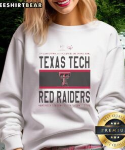 Texas Tech Red Raiders CFP Quarterfinal 2026 sweatshirt featuring bold team logo and vibrant colors.