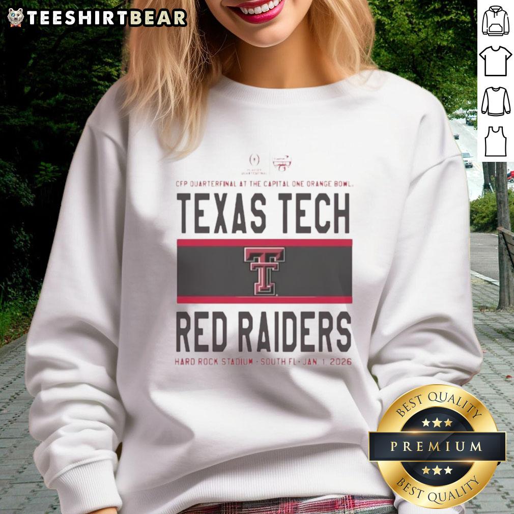 nice-texas-tech-red-raiders-cfp-quarterfinal-at-the-capital-one-orange-bowl-2026-sweatshirt Texas Tech Red Raiders CFP Quarterfinal 2026 sweatshirt featuring bold team logo and vibrant colors.