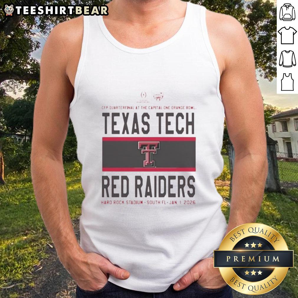 nice-texas-tech-red-raiders-cfp-quarterfinal-at-the-capital-one-orange-bowl-2026-tank-top Texas Tech Red Raiders tank top featuring 2026 CFP Quarterfinal at Capital One Orange Bowl design.