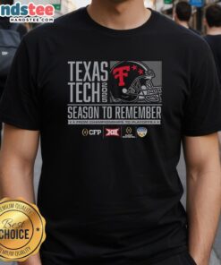 Texas Tech Red Raiders helmet featured on a 2025 championship t-shirt, celebrating playoff season memories.