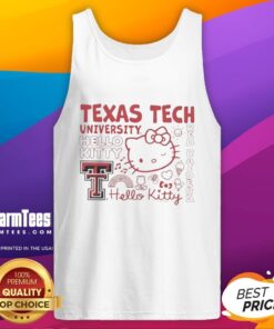 Nice Texas Tech University Hello Kitty Red Raiders Icons tank top featuring vibrant graphics and a stylish design.