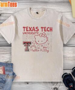 Texas Tech University red Raiders Hello Kitty icons washed t-shirt, perfect for fans and stylish casual wear.