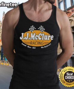 J.J. McClure Racing Tank Top featuring Nice-The-Cannonball-Run design, perfect for land, sea, and air adventure enthusiasts.
