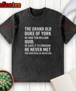 Colorful washed t-shirt featuring 'The Grand Old Duke of York' with playful design, perfect for casual wear.