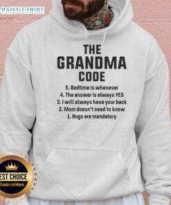 Cozy 'Nice The Grandma Code Bedtime Is Whenever' hoodie in soft fabric, perfect for relaxed evenings and bedtime comfort.