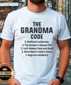 Alt Text: Nice The Grandma Code Bedtime Is Whenever T-Shirt design featuring playful text, perfect for fun-loving grandmothers.