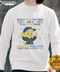 Nice Tweety Bird sweatshirt featuring a playful design with a middle finger and humorous text for a fun look.