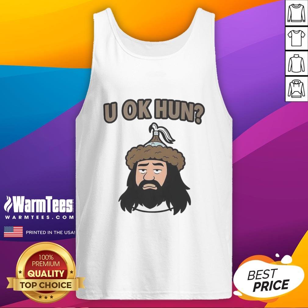 nice-u-ok-hun-attila-the-hun-face-cartoon-tank-top Cartoon tank top featuring a fun illustration of Attila the Hun's face with a playful design. Nice U Ok Hun style.