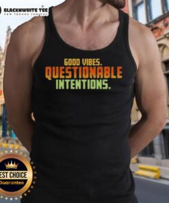 Stylish Nice Vibes Questionable Intentions Tank Top featuring a vibrant design, perfect for casual summer outfits.