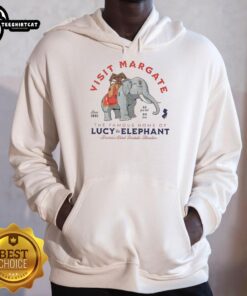 Hoodie featuring Lucy the Elephant, America's oldest roadside attraction in Margate, a must-see on your visit.