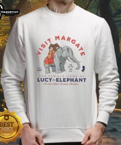 Cozy sweatshirt featuring Lucy the Elephant, America's oldest roadside attraction in Margate, perfect for visitors.