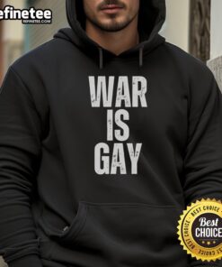 Colorful Nice War Is Gay Hoodie featuring bold text, perfect for LGBTQ+ pride and promoting inclusivity in fashion.