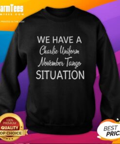 Cozy Charlie uniform sweatshirt in November Tango style, perfect for casual wear and trendy outfits.