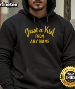 Nice West Virginia Football hoodie featuring 'Just A Kid From Any Name' design, perfect for fans and casual wear.