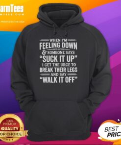 Funny hoodie featuring the phrase 'Suck It Up' perfect for expressing frustration when feeling down. Ideal for casual wear.