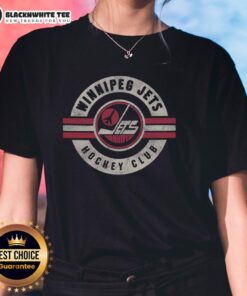 Vintage Winnipeg Jets ladies tee featuring a stylish surround design, perfect for fans and casual wear.