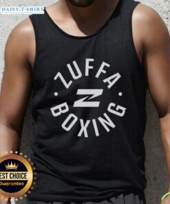 Person wearing Nice Zuffa Boxing Ring Walk tank top, showcasing vibrant design and sporty style for boxing fans.