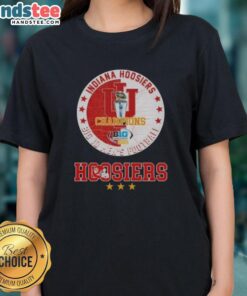 Official 2025 Big 10 Men's Football Champions Indiana Hoosiers ladies tee showcasing team pride and style.