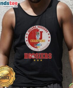 Official 2025 Big 10 Men's Football Champions Indiana Hoosiers tank top featuring team logo and vibrant colors.