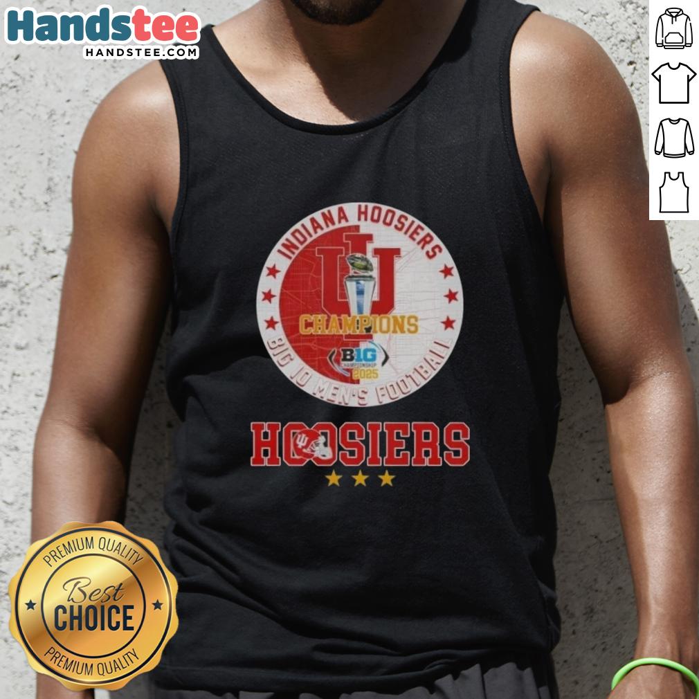 official-2025-big-10-mens-football-champions-indiana-hoosiers-tank-top Official 2025 Big 10 Men's Football Champions Indiana Hoosiers tank top featuring team logo and vibrant colors.