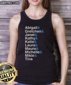 Official Abigail Gretchen Janet Kathy Katie tank top featuring vibrant colors and stylish design for summer wear.