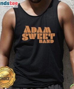 Official Adam Sweet Band logo tank top featuring bold design and vibrant colors for music fans.