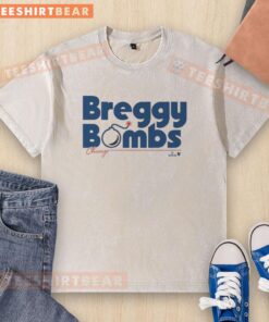 Official Alex Bregman Chicago Breggy Bombs washed t-shirt featuring a stylish design for baseball fans.