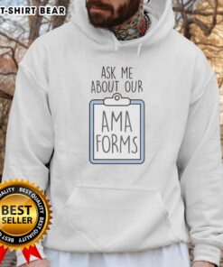 Alt Text: Official Ask Me About Our AMA Forms Hoodie in stylish design, perfect for promoting engagement and conversation.