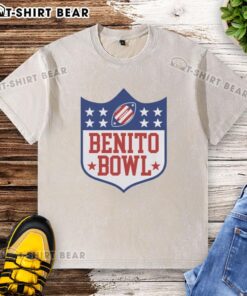 Official Benito Bowl Bad Bunny's washed t-shirt featuring vibrant graphics and stylish design, perfect for fans.