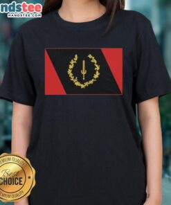 Official Black American Heritage Flag ladies tee featuring vibrant colors and a stylish design for proud heritage celebration.