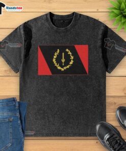 Official Black American Heritage Flag washed t-shirt featuring vibrant colors and a stylish, comfortable fit.