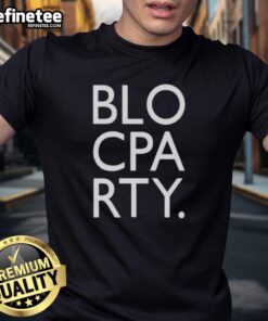 Alt Text: Official Bloc Party Logo Infill T-Shirt featuring a bold design showcasing the iconic Bloc Party logo on a stylish tee.