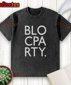 Alt Text: Official Bloc Party logo infill on a stylish washed t-shirt, perfect for fans and casual wear.