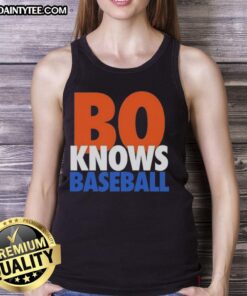 Official Bo Knows Baseball New York Mets tank top featuring team colors and logo, perfect for sports fans and summer wear.