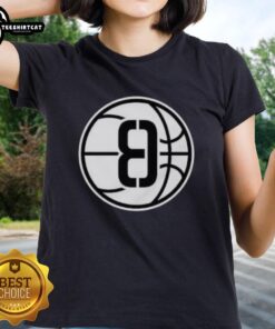 Alt Text: Official Brooklyn Nets Ed8 Logo Ladies Tee featuring stylish design for female fans of Brooklyn Nets basketball.