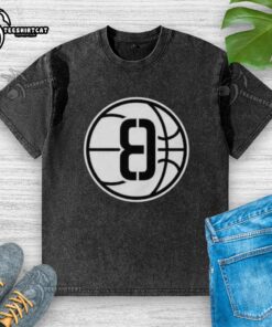 Official Brooklyn Nets Ed8 Logo Washed T-Shirt featuring team colors and logo, perfect for fans and casual wear.