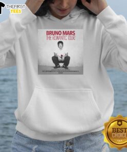 Official Bruno Mars The Romantic Tour 2026 Hoodie featuring vibrant colors and stylish design for fans.